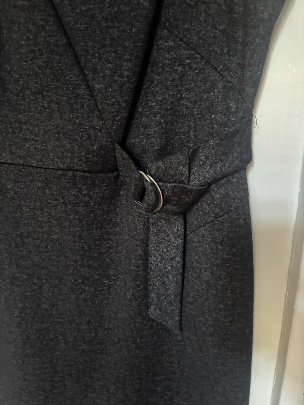 Calvin Klein Dark Charcoal Midi Dress with Belt